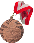 Medal brązowy "Pływanie" z wstążką 