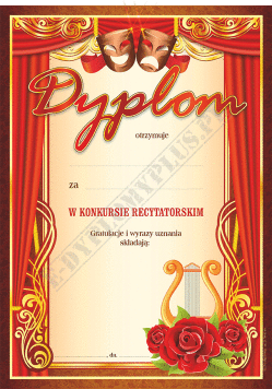 Dyplom za konkurs recytatorski z tekstem