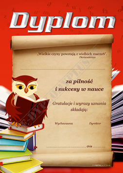 Dyplom za pilność i sukcesy w nauce