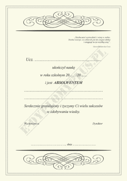 Wkładka do etui. Wersja do Absolwenta.