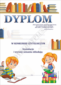 Dyplom za konkurs czytelniczy