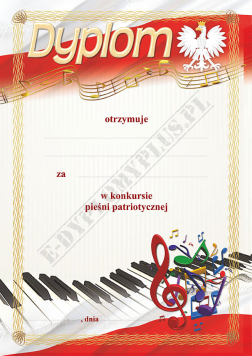 Dyplom Konkurs Pieśni Patriotycznej