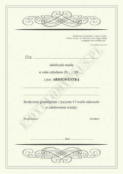 Wkładka do etui. Wersja dla Absolwentki.
