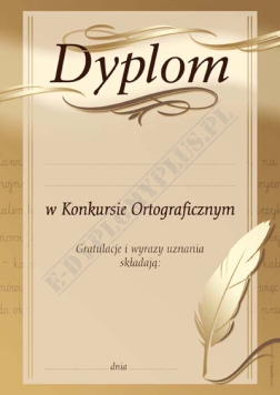 Dyplom za Konkurs Ortograficzny