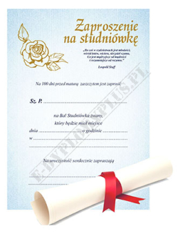 Zaproszenie na Studniówkę A4 w formie ruloniku