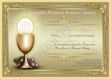Pamiątka Pierwszej Komunii Świętej