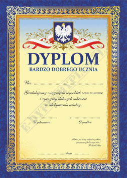 Dyplom bardzo dobrego uczenia