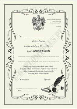 Wkładka do etui. Wersja dla Absolwenta.