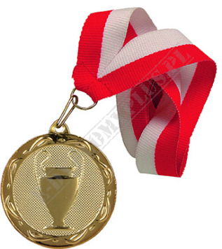 Medal złoty 32mm uniwersalny z wstążką