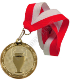 Medal złoty 32mm uniwersalny z wstążką