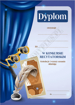 Dyplom za konkurs recytatorski z tekstem