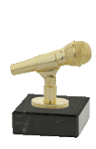 STATUETKA MUZYKA MIKROFON na postumencie