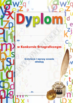 Dyplom za konkurs ortograficzny