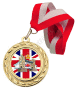 Medal złoty z wklejką "English" z wstążką